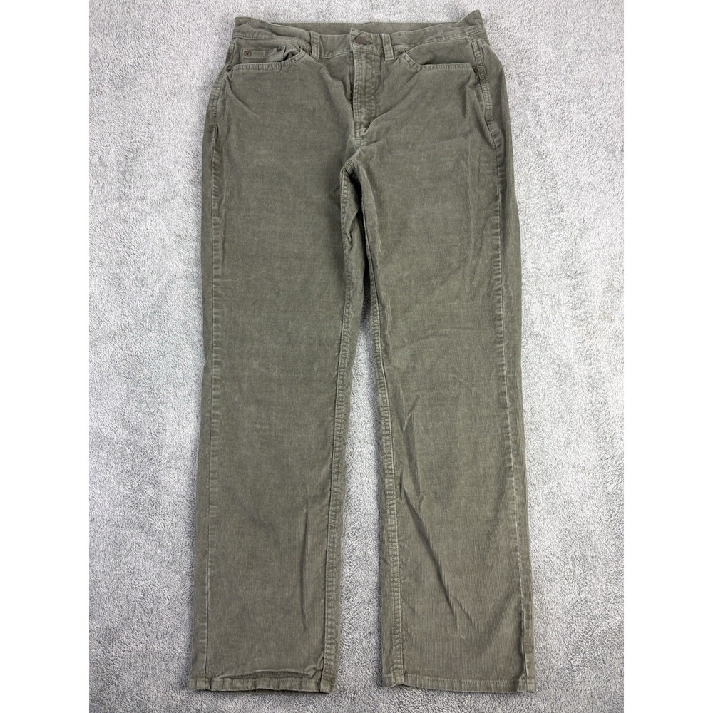 LL Bean Brown Corduroy Pants Womens Size 12 Favorite Fit Curvy